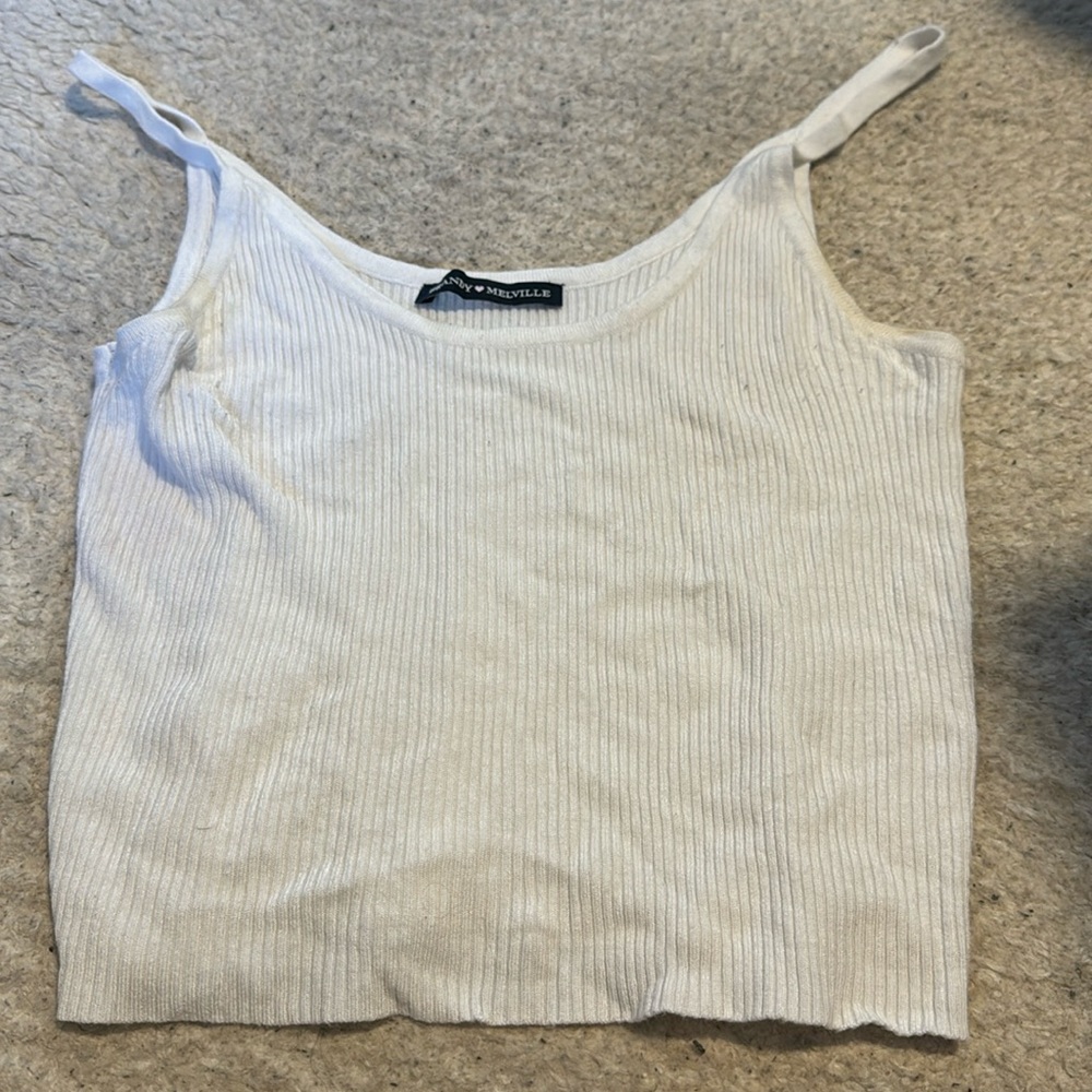 White Knit Tank Top